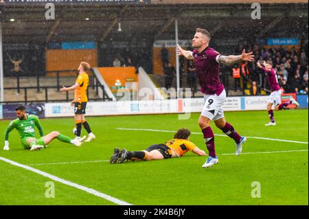 Cambridge, UK. 1st October 2022James Collins (9 Derby) celebrates his second goa during the Sky Bet League 1 match between Cambridge United and Derby County at the R Costings Abbey Stadium, Cambridge on Saturday 1st October 2022. (Credit: Kevin Hodgson | MI News) Credit: MI News & Sport /Alamy Live News