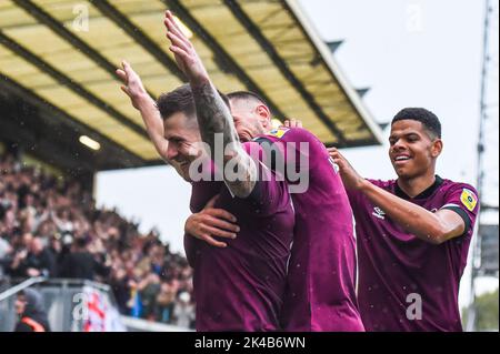Cambridge, UK. 1st October 2022James Collins (9 Derby) celebrates his second goal during the Sky Bet League 1 match between Cambridge United and Derby County at the R Costings Abbey Stadium, Cambridge on Saturday 1st October 2022. (Credit: Kevin Hodgson | MI News) Credit: MI News & Sport /Alamy Live News