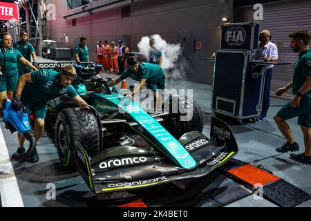Singapore. 1st October, 2022. 18 STROLL Lance (can), Aston Martin F1 Team  AMR22, action during the Formula 1 Singapore Airlines Singapore Grand Prix  2022, 17th round of the 2022 FIA Formula One