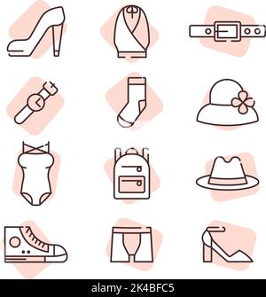 Fashion Accessories , illustration, vector on white background. Stock Vector