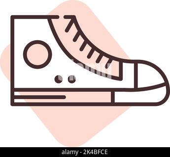 Accessory sneakers, illustration, vector on white background. Stock Vector