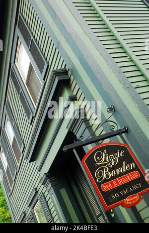 A bed and breakfast now operates in the home where Lizzie Borden is said to have killed her parents with an ax in the 19th Century Stock Photo