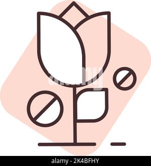 Allergy flower, illustration, vector on white background. Stock Vector