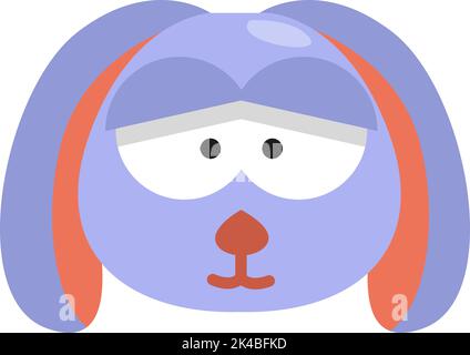 Purple rabbit, illustration, vector on white background. Stock Vector