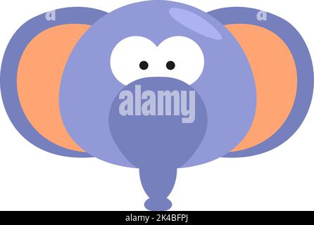 Purple elephant, illustration, vector on white background. Stock Vector