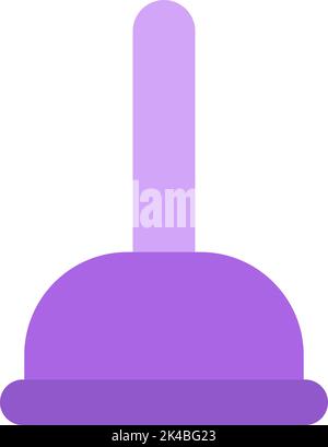 Bathroom plunger, illustration, vector on white background. Stock Vector