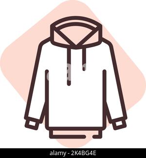 Apparel hoodie, illustration, vector on white background. Stock Vector