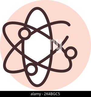 Biochemistry atom, illustration, vector on white background. Stock Vector