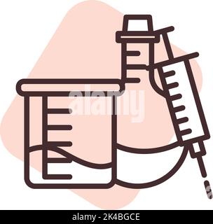 Biochemistry tools, illustration, vector on white background. Stock Vector