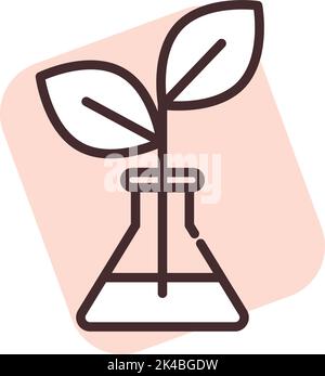 Biochemistry plant in glass, illustration, vector on white background. Stock Vector