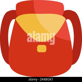 Camping backpack, illustration, vector on white background. Stock Vector