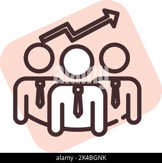 Business crisis menagement team, illustration, vector on white background. Stock Vector