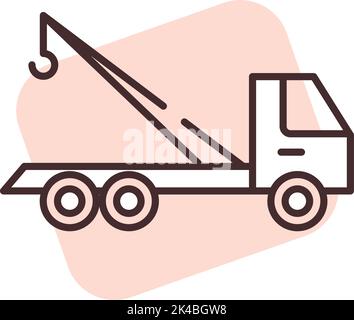 Car accident towing truck, illustration, vector on white background. Stock Vector
