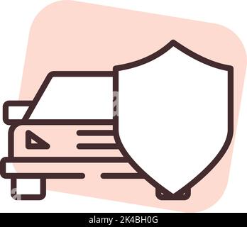 Car accident insurance, illustration, vector on white background. Stock Vector