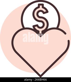 Charity and donation coins, illustration, vector on white background. Stock Vector