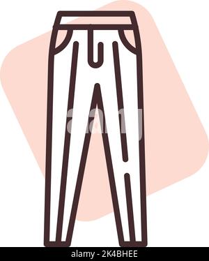 Clothing trousers, illustration, vector on white background. Stock Vector