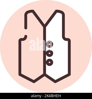 Clothing elegant vest, illustration, vector on white background. Stock Vector