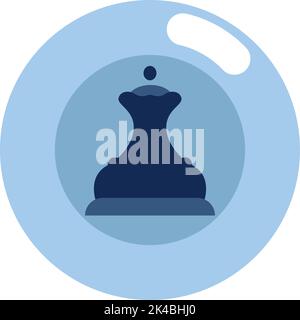 Chess black queen, illustration, vector on white background. Stock Vector