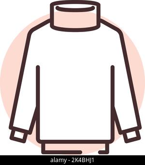 Clothing mens turtle neck, illustration, vector on white background. Stock Vector