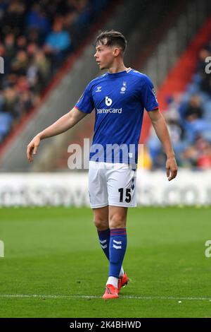 Oldham, UK. 1st October 2022during the Vanarama National League match between Oldham Athletic and Wrexham at Boundary Park, Oldham on Saturday 1st October 2022Mitchell Roberts of Oldham Athletic during the Vanarama National League match between Oldham Athletic and Wrexham at Boundary Park, Oldham on Saturday 1st October 2022. Credit: MI News & Sport /Alamy Live News