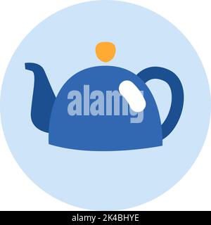 Cozy evening teapot, illustration, vector on white background. Stock Vector