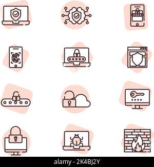 Cyber cloud, illustration, vector on white background. Stock Vector