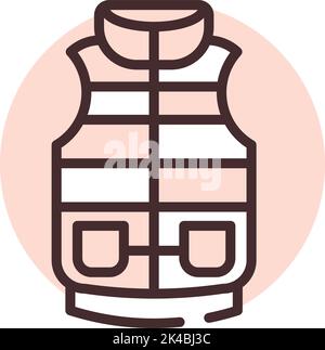 Clothing vest, illustration, vector on white background. Stock Vector