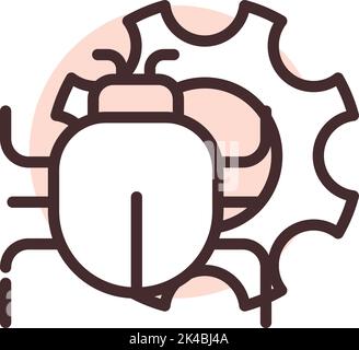Cyber security virus, illustration, vector on white background. Stock Vector