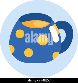 Cozy evening tea, illustration, vector on white background. Stock Vector