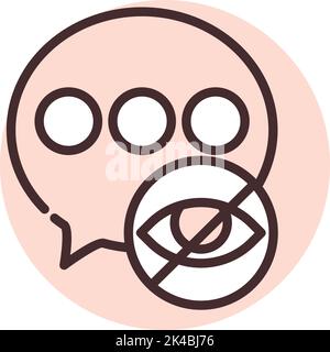 Cyber security hidden message, illustration, vector on white background. Stock Vector