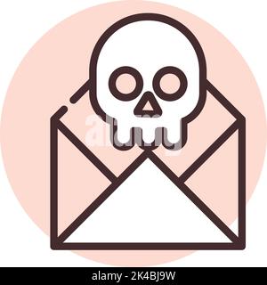Cyber security virus spam, illustration, vector on white background. Stock Vector