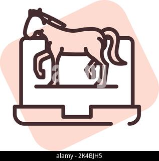 Cyber security troya, illustration, vector on white background. Stock Vector