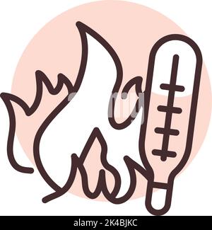 Disaster global warming, illustration, vector on white background. Stock Vector