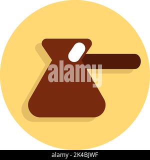 Coffee shop cezve, illustration, vector on white background. Stock Vector