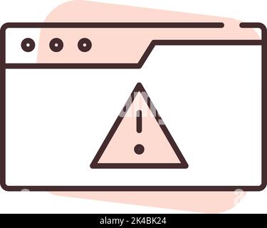 Cyber security site error, illustration, vector on white background. Stock Vector