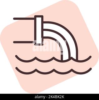 Disaster water damage, illustration, vector on white background. Stock Vector