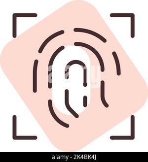 Cyber security touch id, illustration, vector on white background. Stock Vector