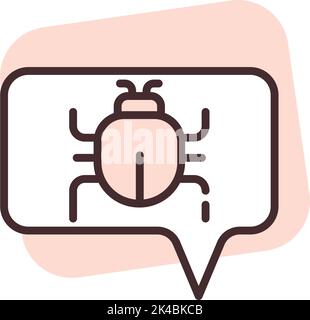 Cyber security virus bug, illustration, vector on white background. Stock Vector