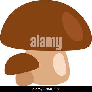 Brown farming mushroom, illustration, vector on white background. Stock Vector