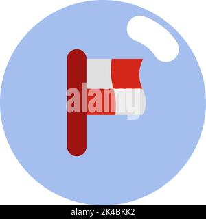 Football corner flag, illustration, vector on white background. Stock Vector
