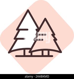 Disaster forest, illustration, vector on white background. Stock Vector