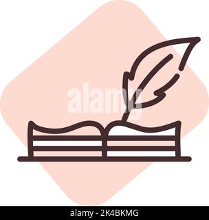 E books writting, illustration, vector on white background. Stock Vector
