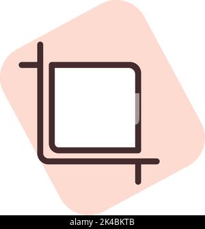 Graphic design crop tool, illustration, vector on white background. Stock Vector
