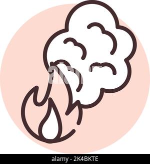 Disaster fire and smoke, illustration, vector on white background. Stock Vector