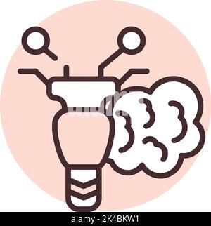 Disaster motor pollution, illustration, vector on white background. Stock Vector