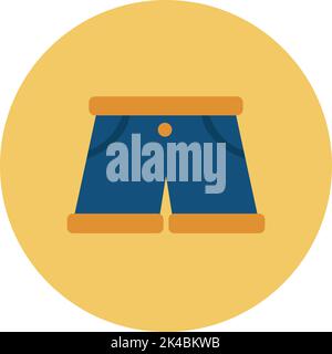 Fashion jean shorts, illustration, vector on white background. Stock Vector