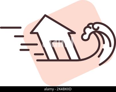 Disaster hurricane, illustration, vector on white background. Stock Vector
