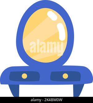 Furniture mirror, illustration, vector on white background. Stock Vector