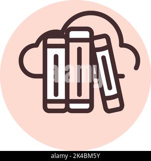 E books cloud, illustration, vector on white background. Stock Vector