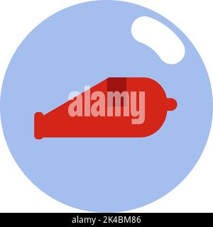 Football whistle, illustration, vector on white background. Stock Vector